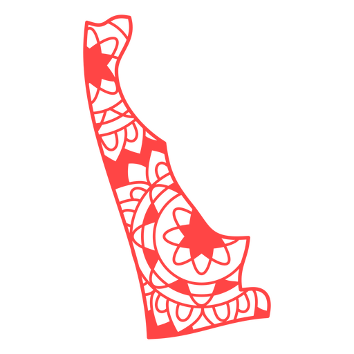 Trazo de mapa de mandala del estado de Delaware Diseño PNG