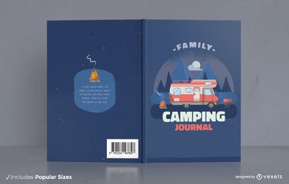 Camping journal book cover design
