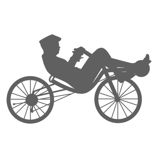 Persona montando bicicleta silueta Diseño PNG