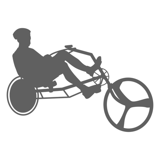 Hombre montando bicicleta reclinada Diseño PNG