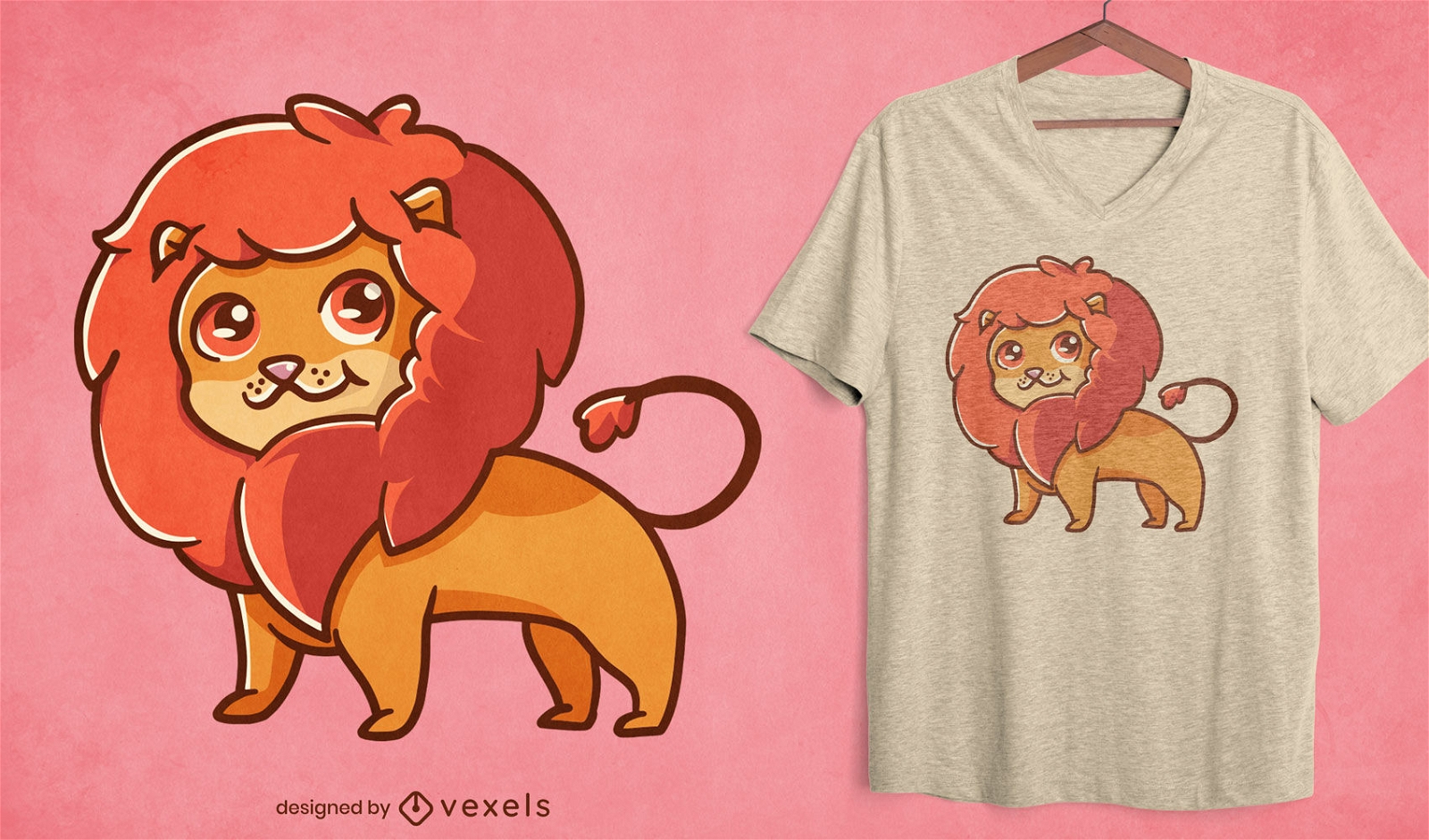Cute lion t-shirt design