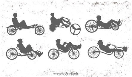 Recumbent bikes transport silhouette set
