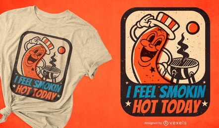 Vintage sausage grill t-shirt design