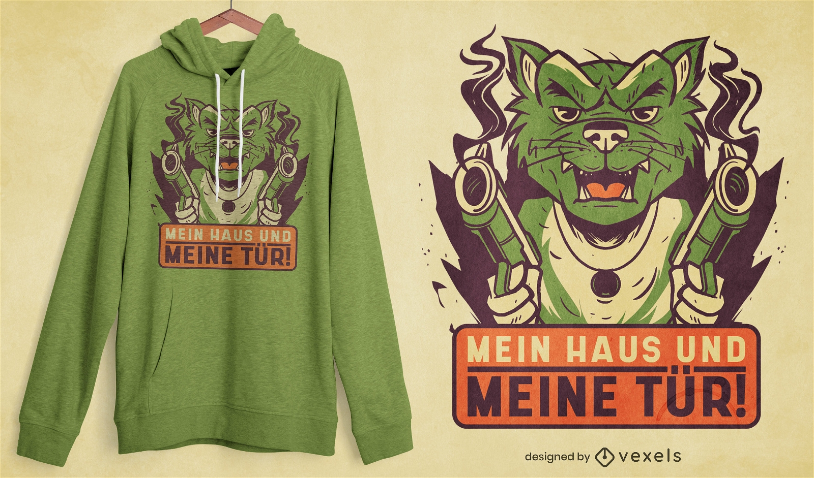Diseño de camiseta alemán divertido perro guardián