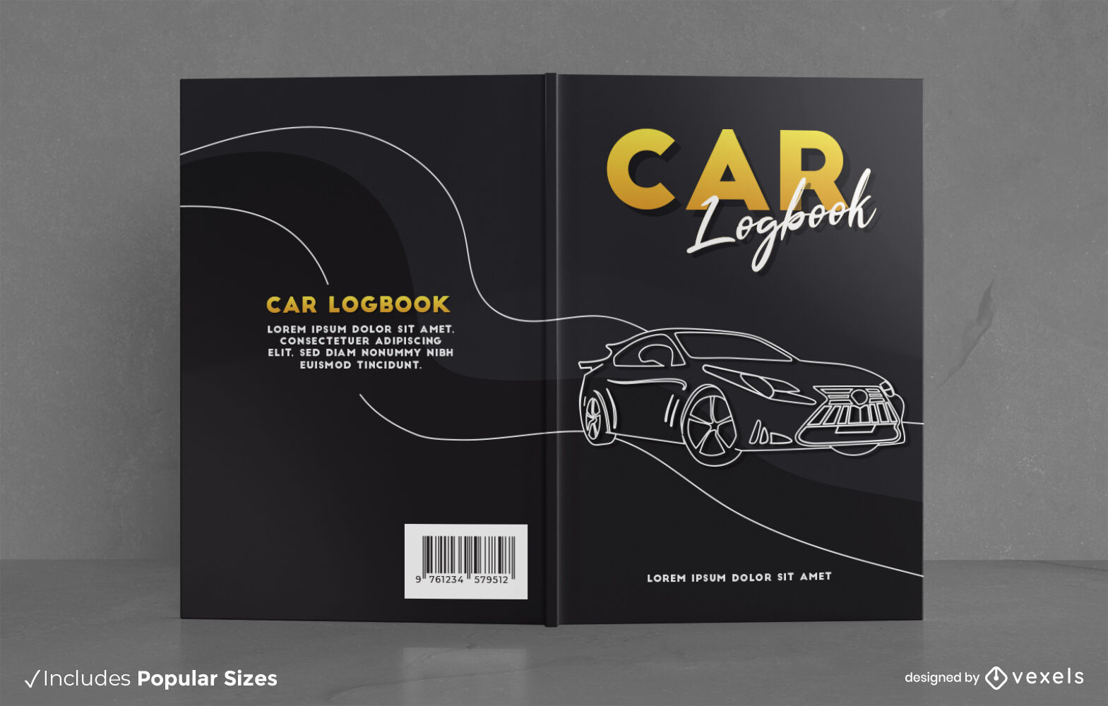 Design da capa do diário de bordo do carro