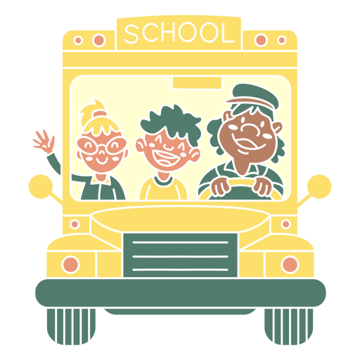 autobús escolar para niños recortado Diseño PNG