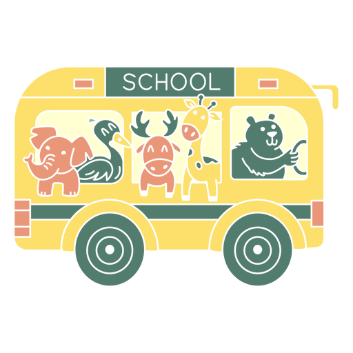 Animals school bus side cut out PNG Design