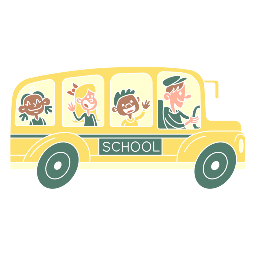 Kinder Schulbus Seite ausgeschnitten PNG-Design