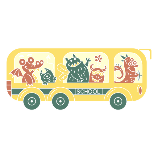 Monsters school bus side cut out