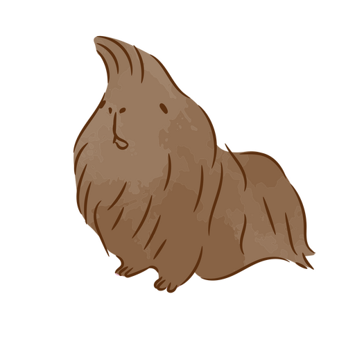 Super fluffy guinea pig color stroke PNG Design