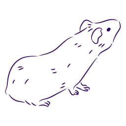 Trazo de animal de ratón Diseño PNG