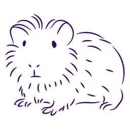 Flauschiger, mit Meerschweinchen gefüllter Schlaganfall PNG-Design