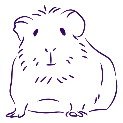 Cute violet guinea pig filled stroke PNG Design