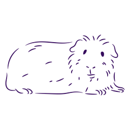 Precioso trazo de colocación de conejillo de indias Diseño PNG