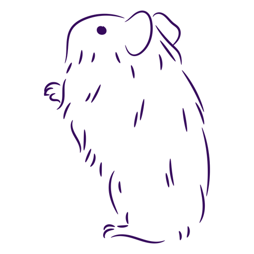 Cute guinea pig standing stroke PNG Design