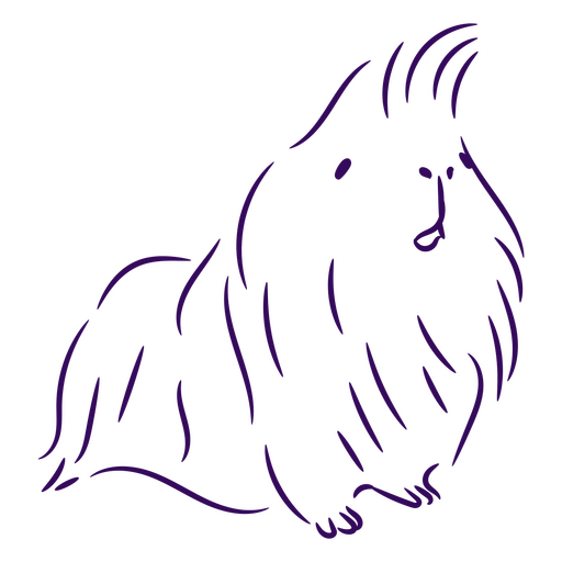Cute fluffy guinea pig stroke PNG Design