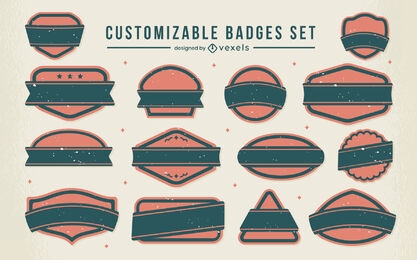 Customizable blank labels and badges set