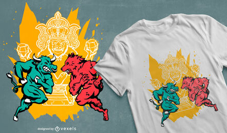 Bull and Bear Börsen-T-Shirt-Design