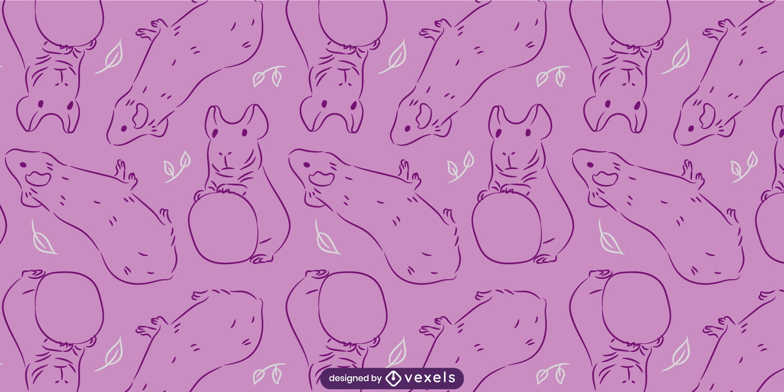 Desenho de padrão animal roedor de cobaia