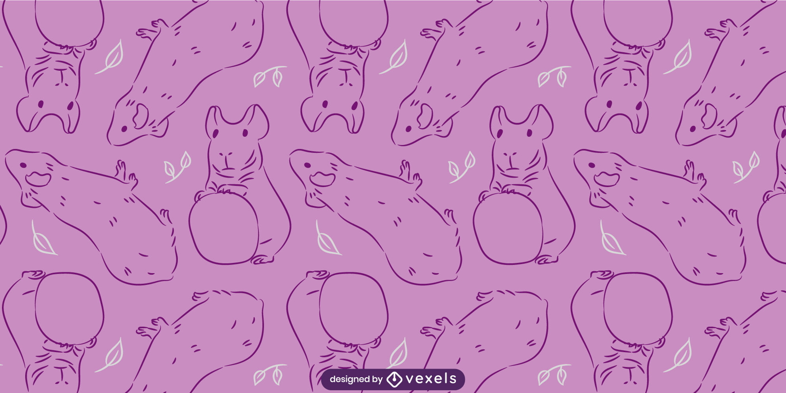 Guinea pig animal rodent pattern design