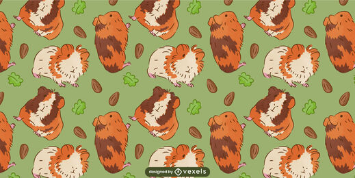 Cute guinea pigs animal pattern design