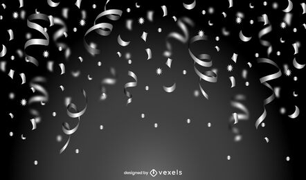 Greyscale confetti celebration background