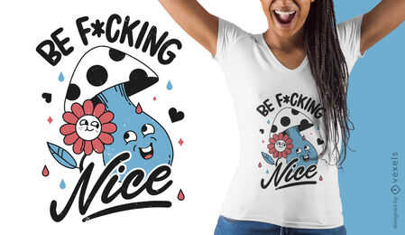 Diseño de camiseta antisocial de naturaleza de dibujos animados retro