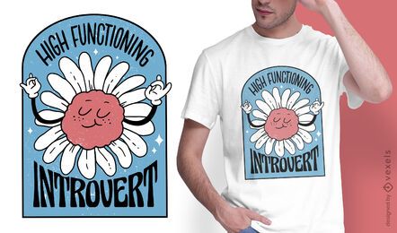 Divertido diseño de camiseta de flores antisociales.