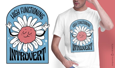 Lustiges asoziales Blumen-T-Shirt-Design
