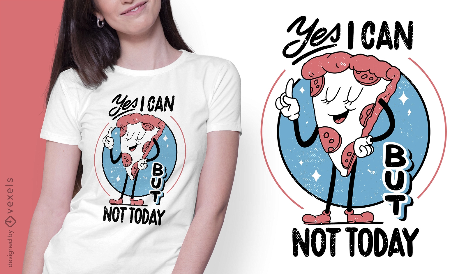 Design engraçado de t-shirt anti-social para fatias de pizza