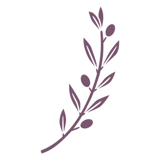 Olive branch and leaves cut out PNG Design