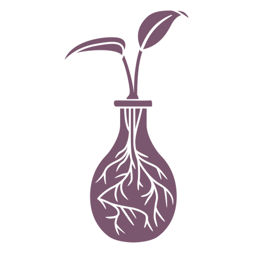 Plant in glass vase cut out PNG Design