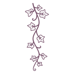 Elemento de trazo de rama de hiedra Diseño PNG