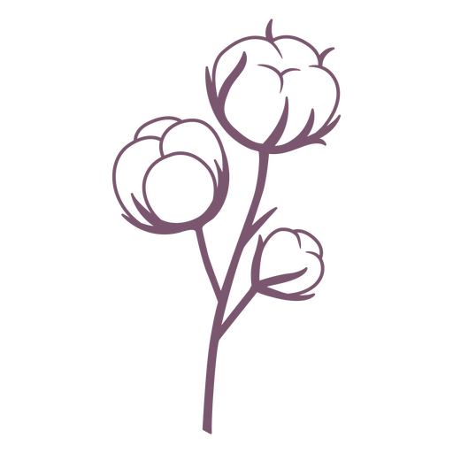 Curso de planta de flores redondas Desenho PNG