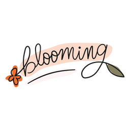 Distintivo de traçado de cor florescendo Desenho PNG