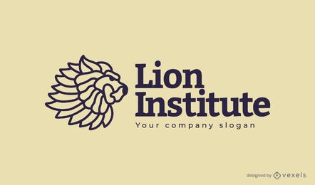 Lion institute animal logo design