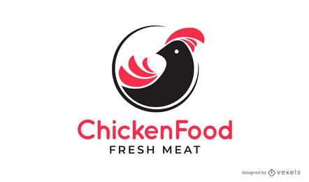 Diseño de logotipo de corte de comida de animal de pollo