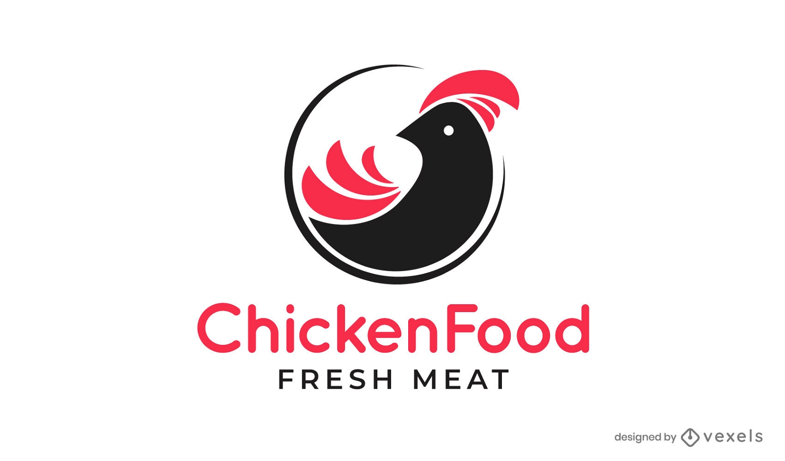 Diseño de logotipo de corte de comida de animal de pollo