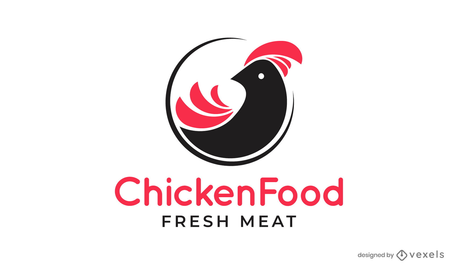 Projeto de logotipo recortado de ra??o animal para frango