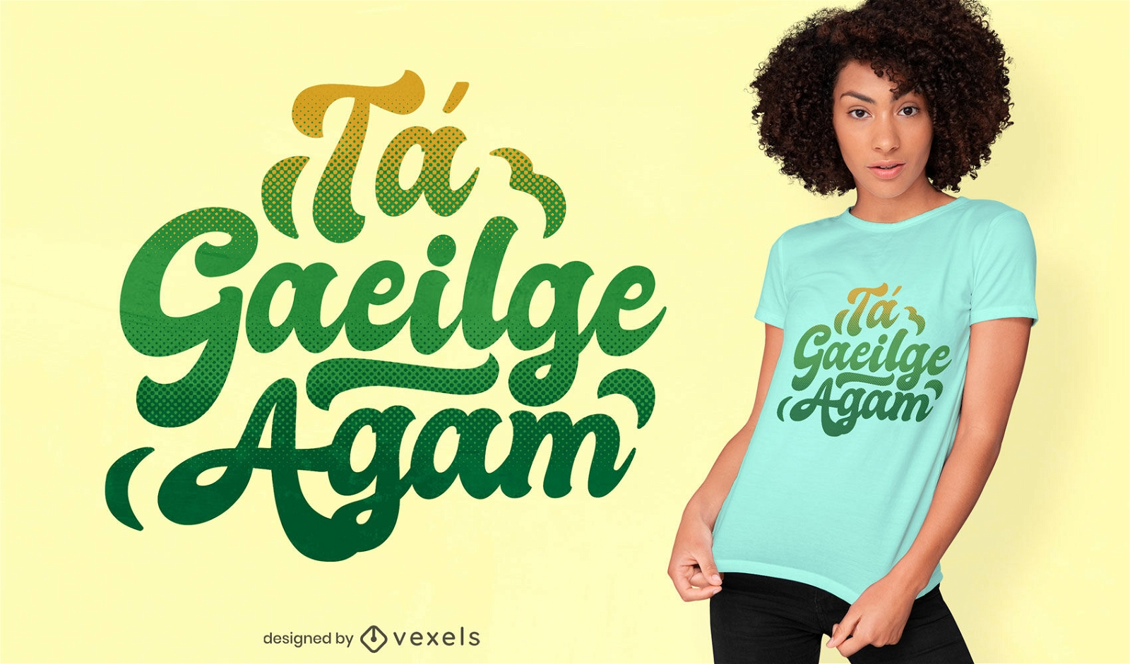 Design de t-shirt com letras de citação irlandesa