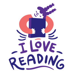 Eu amo ler plano Desenho PNG
