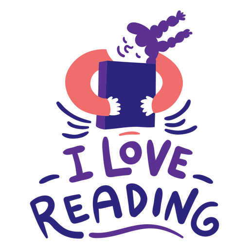 me encanta leer plana Diseño PNG