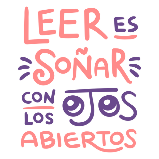 La lectura genial es soñar trazo de cita en español Diseño PNG