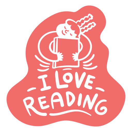 Girl hugging book badge