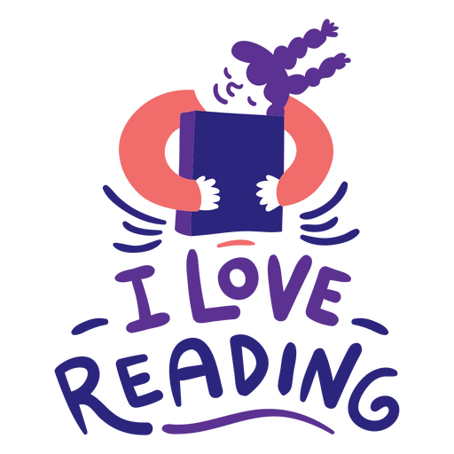 Niño abrazando insignia de lectura de libros Diseño PNG