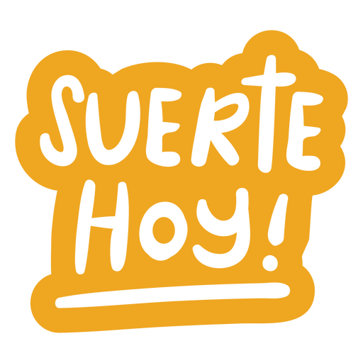 Buena suerte doodle cita motivacional en espa?ol Diseño PNG