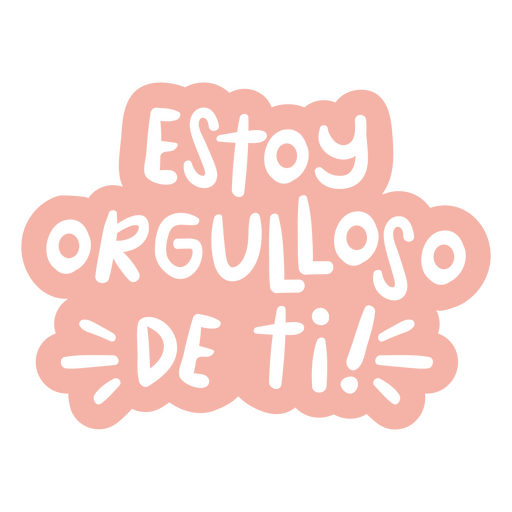 Estou orgulhoso doodle citações espanholas motivacionais Desenho PNG