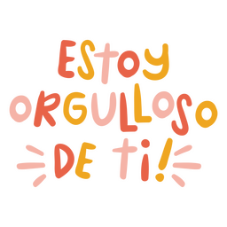 Doodle motivacional cita en español orgulloso Diseño PNG