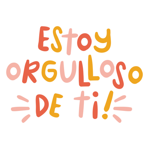 Doodle motivacional cita en español orgulloso Diseño PNG