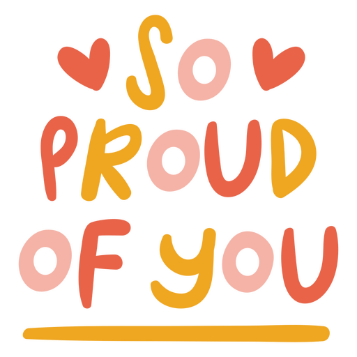 Motivational doodle quote proud PNG Design